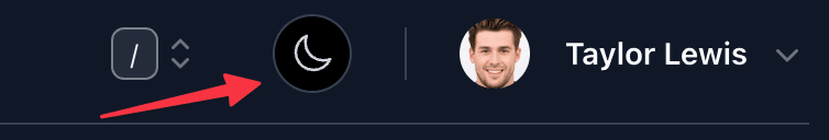 Theme toggle in navigation bar